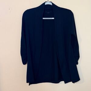 E.L.I. Women’s black Cardigan Pima cotton 3/4 sleeve open front